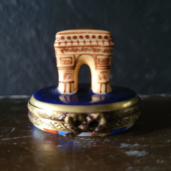 Vintage Limoges Trinket Box Paris Landmarks - Arc de Triomphe Peint Main 6/50 - Picture 1 of 7